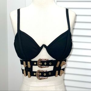 NWT Fashion Nova Buckle bustier top